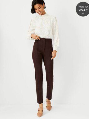 Ann Taylor Petite High Waist Audrey Pant in Faux Suede